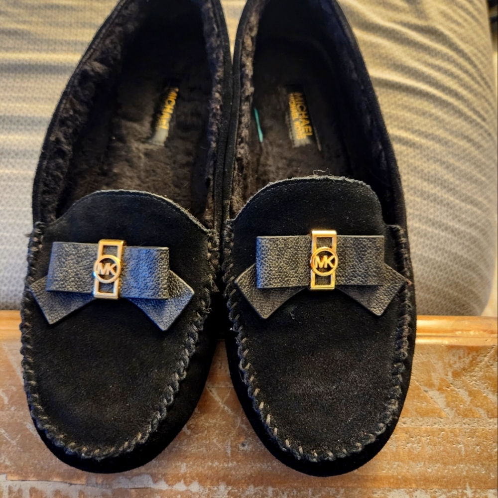 Michael Kors ERICA Slipper Fur/Suede/Canvas Slipper Loafer Moccasins
